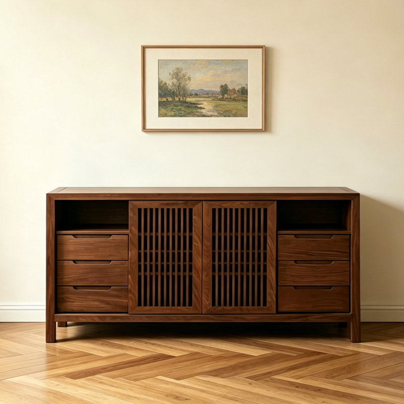 Multi-Functional Solid Wood Sideboard, 33.46" H x 70.87" W x 15.75" D