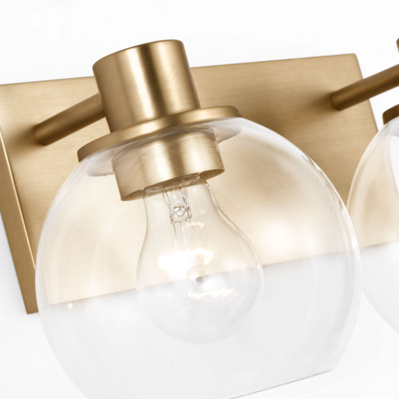 Bain moyen Rito de Génération Lighting , H 7,125 po x l 14,5 po x P 7 po, 2 Lights, Laiton satiné