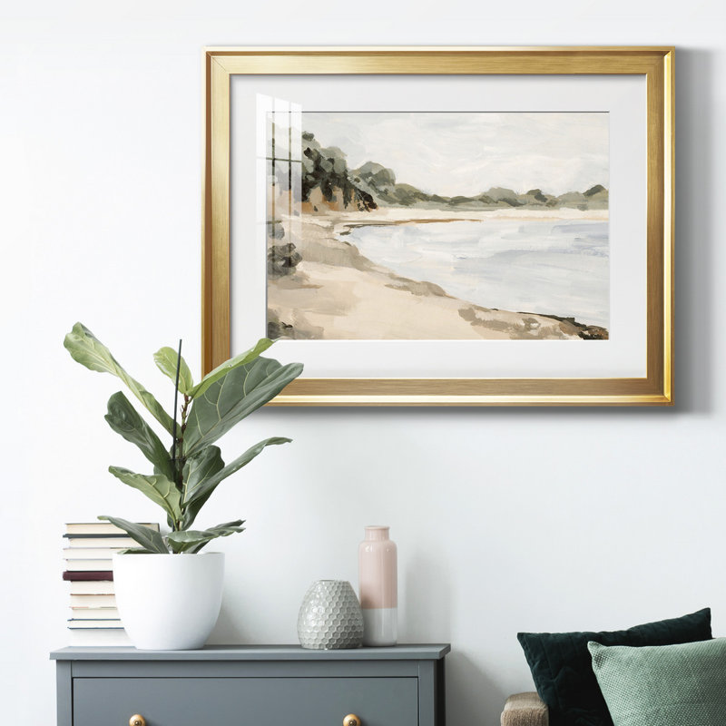 «Bluff Bay II», reproduction encadrée de qualité supérieure - prête à être accrochée, Or, H 18,5 po x l 24,5 po x P 1 po