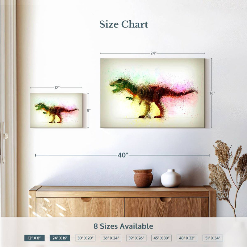 Brampt Abstract Dinosaur, 16'' H x 24'' W