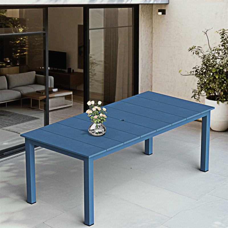Table de salle à manger d'extérieur, Bleu très foncé