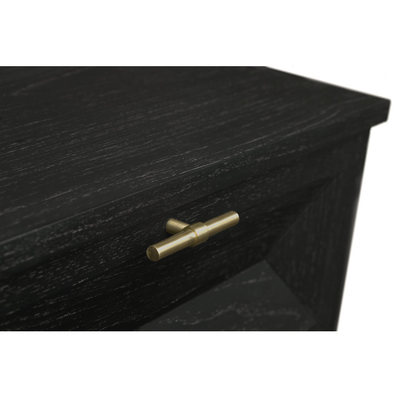 Table de chevet 2 tiroirs Chambers, Noir