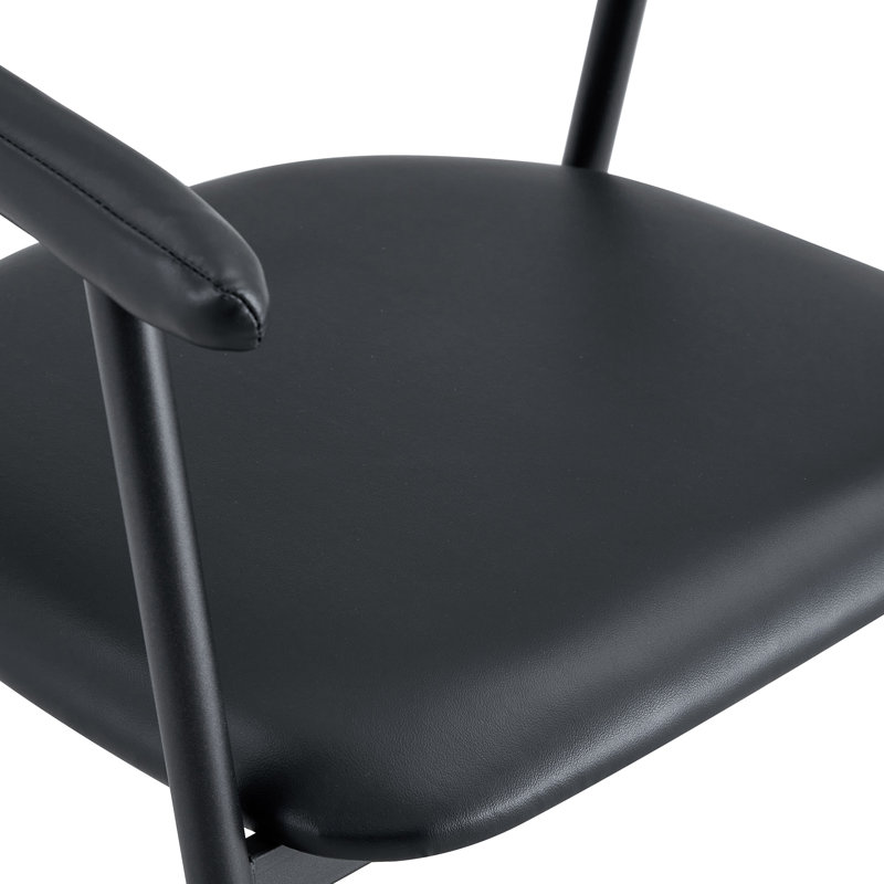 Ensemble de salle à manger 5 pièces rond avec guéridon 45,2 pouces et 4 chaises rembourrées, Black, Black