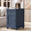 Table de bout avec pieds en bois massif, ports USB, 1 armoire et 1 tiroir-728546304