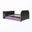 Lit de jour double avec lit gigogne simple et bureau et port USB-1554283707
