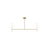 Barbara Barry Key 2 Light Dining Room Chandelier With White Linen Shade