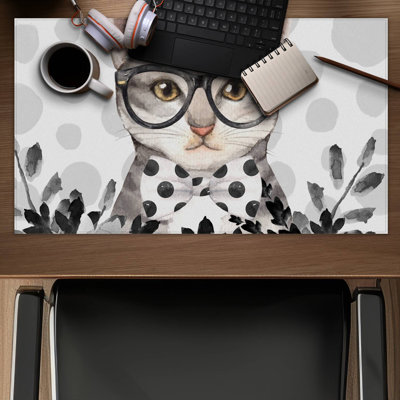 Geek cat - 14.00"x24.25" Desk mat