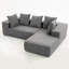 Ensemble de canapés modernes en mousse compressée avec 5 coussins décoratifs - Modulaire, revêtement doux, canapé modulaire en forme de L pour le salon, 96,46 po x 72,83 po x 23,03 po-2054735309
