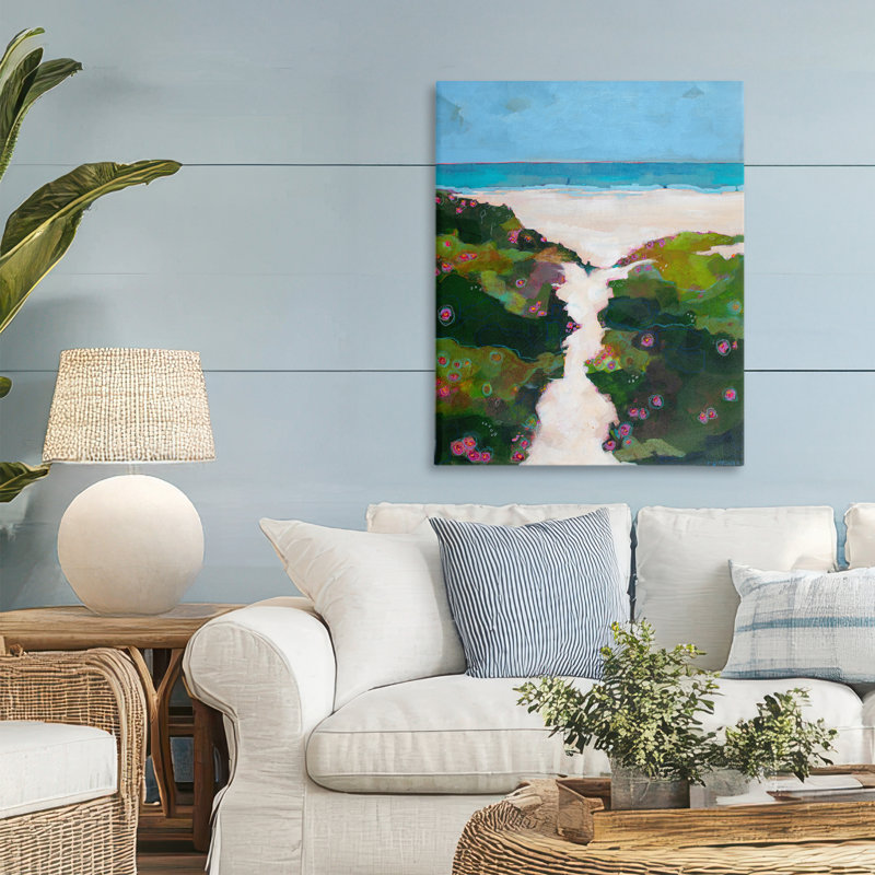 Bord de mer, toile moderne, design par Dorothy Holmes Mohler, H 30 po x l 24 po