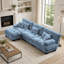 Canapé d'angle modulaire de luxe, canapé nuage surdimensionné en forme de L pour salon, canapé profond avec pouf convertible, bleu chenille-1262364979