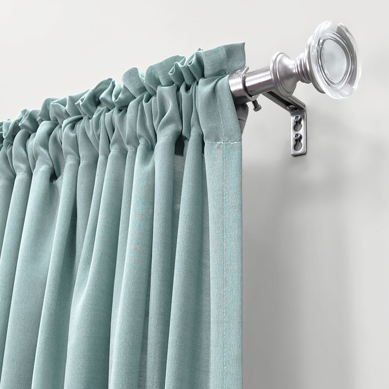 Tringle à rideau simple ajustable 3/4 po Plympt Nickel brossé / noir mat, 66 po à 120 po, Nickel brossé