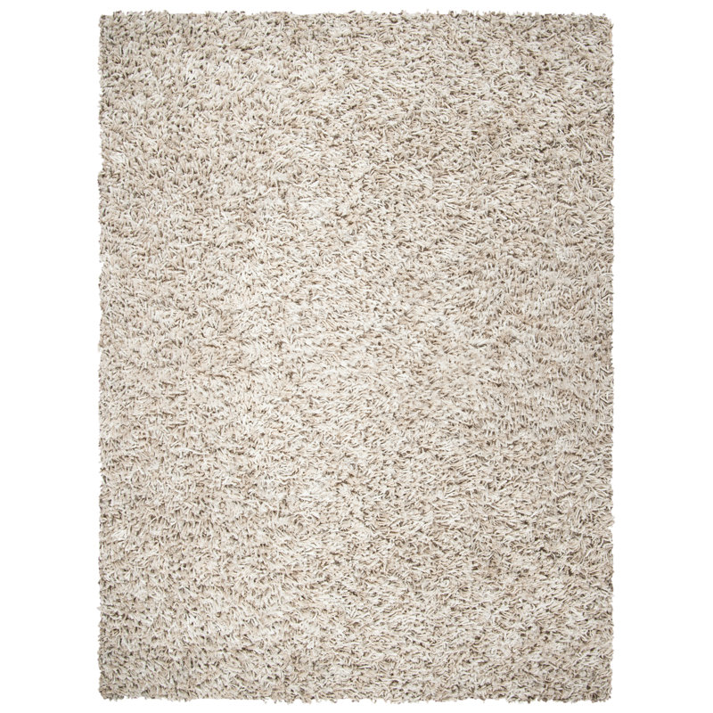 Tapis beige / ivoire fait à la main Plumlee, Rectangle 6 pi x 9 pi