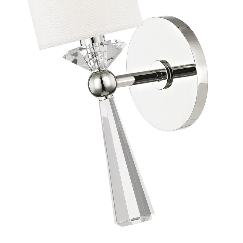 Birch 1-Light Candle Wall Light, Polished Nickel