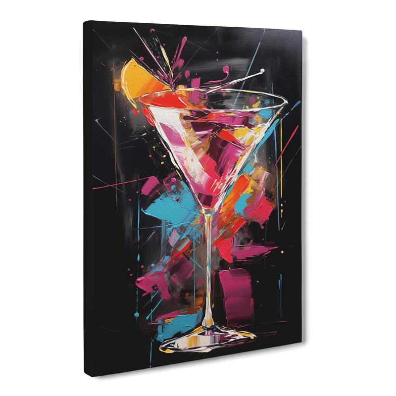 Cocktail Gestural Art - Wrapped Canvas, 50cm H x 35cm W x 3cm D