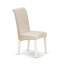 La table de cuisine et les chaises de salle à manger 5 pièces comprennent une table de salle à manger ovale avec rallonge papillon et 4 chaises Parson en tissu crème, lin blanc-594487731-594487733-594487730