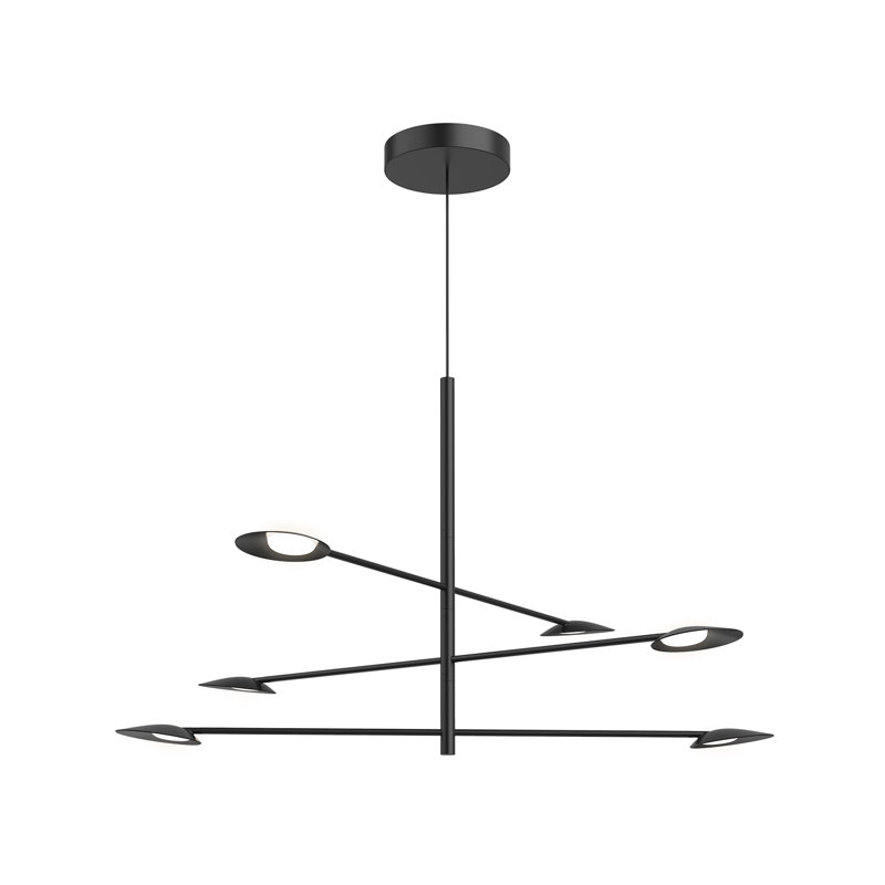 Lustre linéaire moderne à 3 lumières Rotaire Spoutnik