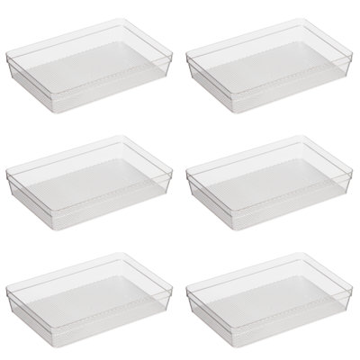 Rangement de tiroir Oggi - 6 po x 9 po (ensemble de 6) - Idéal pour organiser les tiroirs de cuisine, le bureau, le bureau, l'argenterie, les ustensiles de cuisine, les cosmétiques et les salles de bain
