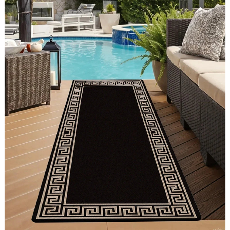 Geometric Indoor / Outdoor Area Rug, Rectangle 80 x 150 cm