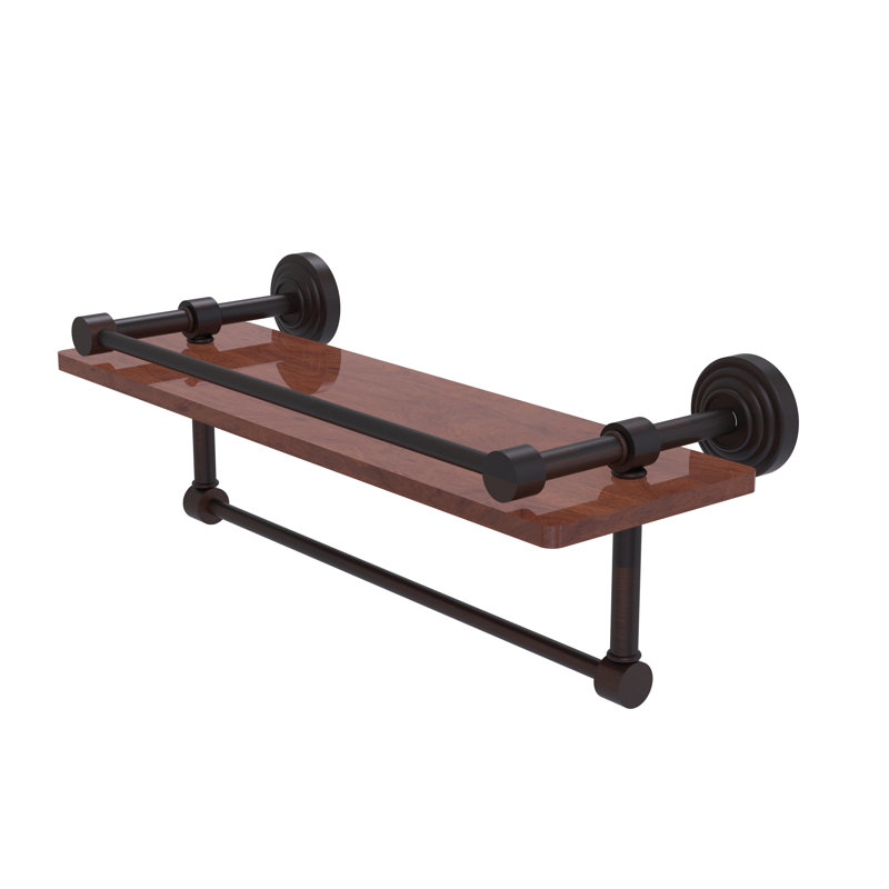 Beresford Bracket Shelf with Towel Bar, Venetian Bronze, 5" H x 16" W x 5" D
