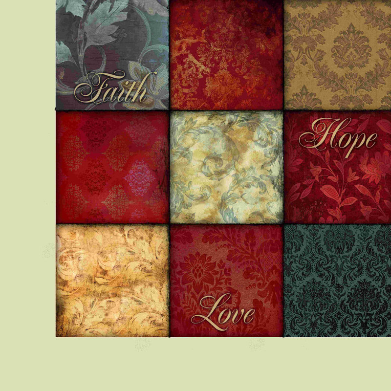 Faith Hope Love 7 - impression sur toile tendue, H 30 po x l 30 po