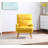 Fabric Accent Chair With Ottoman Set, Wood Legs And Adjustable Backrest-61043183-61043181