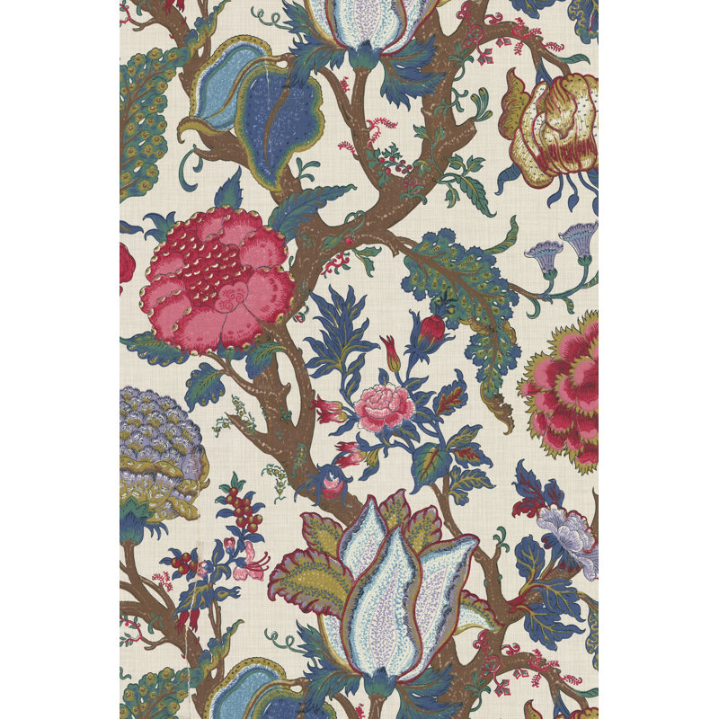 «Vintage Jacobean Floral II» par Baxter Mill, reproduction d'art sur toile tendue, H 36 po x l 24 po