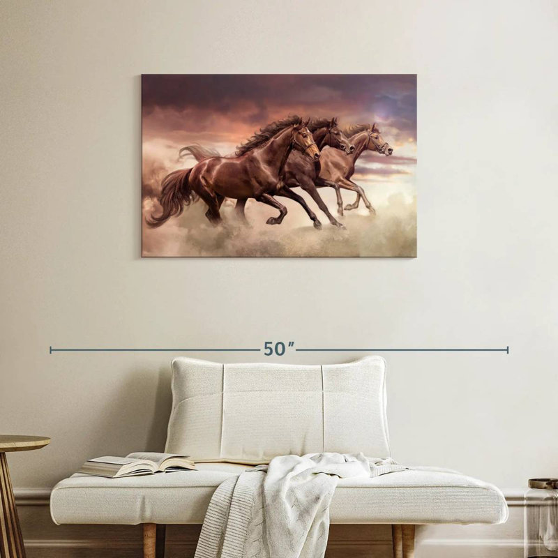 Brampt Three Running Horses, 24" H x 36" W