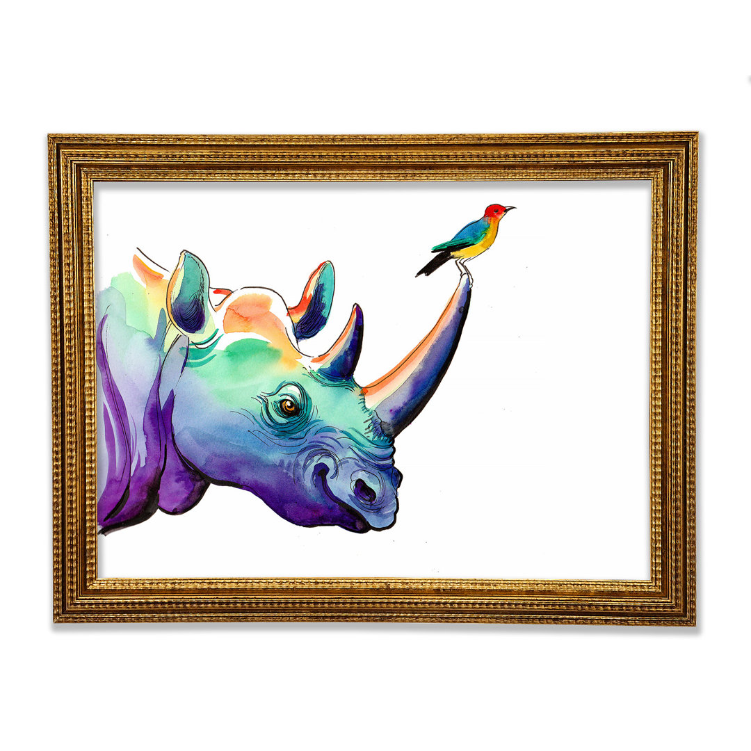 Regenbogen Nashorn Vogel - Druck