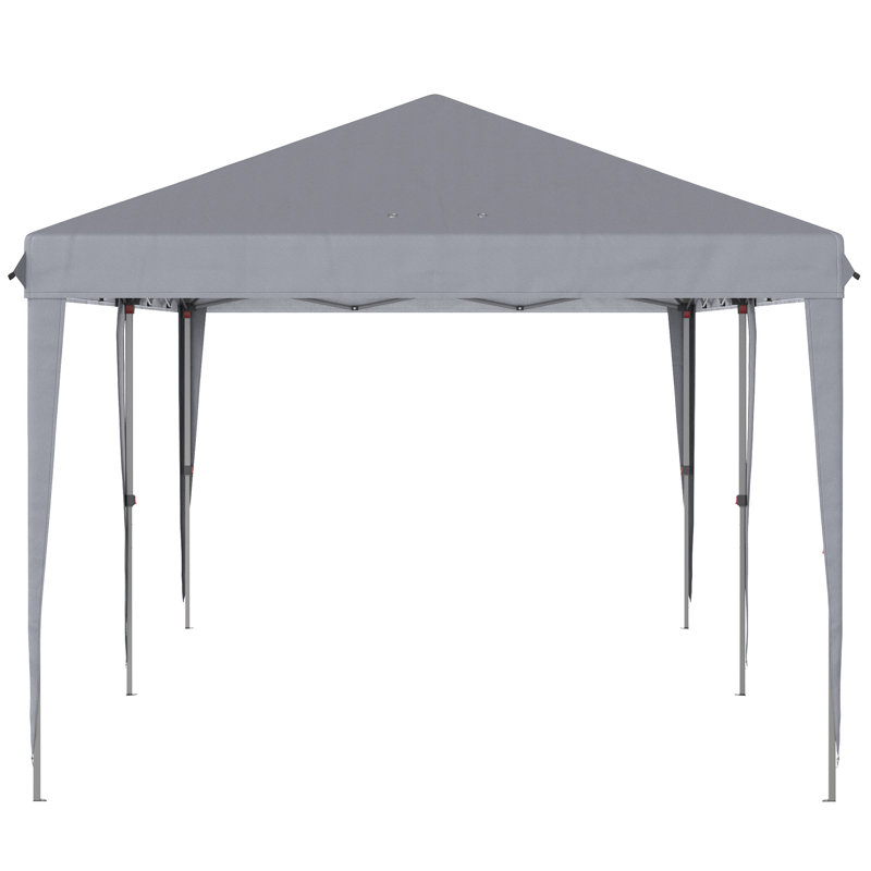 Outsunny 10' X 20' Pop Up Canopy Tent, 105" H x 231" W x 117" D, Gray