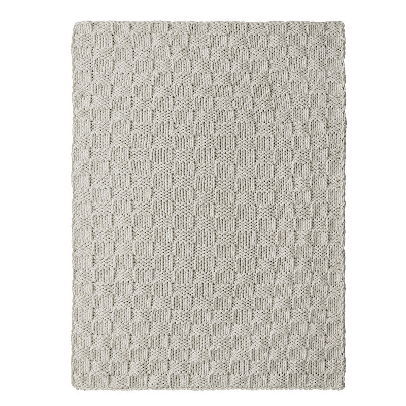 Jeté doux Toca Chess, Gris, L 60 po x l 50 po