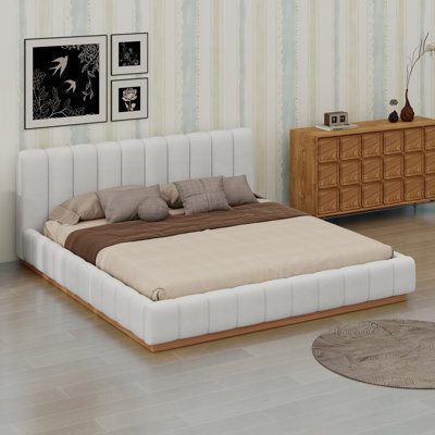 Low Profile Upholstered Platform Bed Frame
