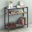 Console moderne étroite avec un design en verre trempé à 3 niveaux, une table de canapé mince pour l'entrée, le salon, le couloir ou la chambre à coucher