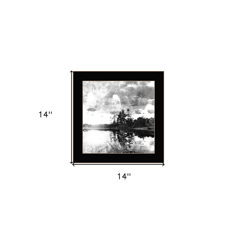 «Lakeside Pines», reproduction d'art encadrée noire