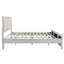 Structure de lit avec tête de lit tapissier en bois massif et tissu beige, sans sommier tapissier, style campagne moderne-133238210