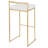 Contemporary-Glam Stackable Barstool In Gold With White Velvet Cushion By  - Set Of 2