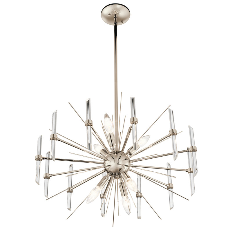 Lustre sphérique Spoutnik à 6 lumières avec accents de cristal Eris