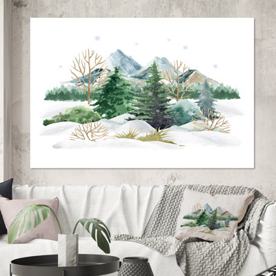 Winter Forest Landscape Nature Scene - Peinture sur toile