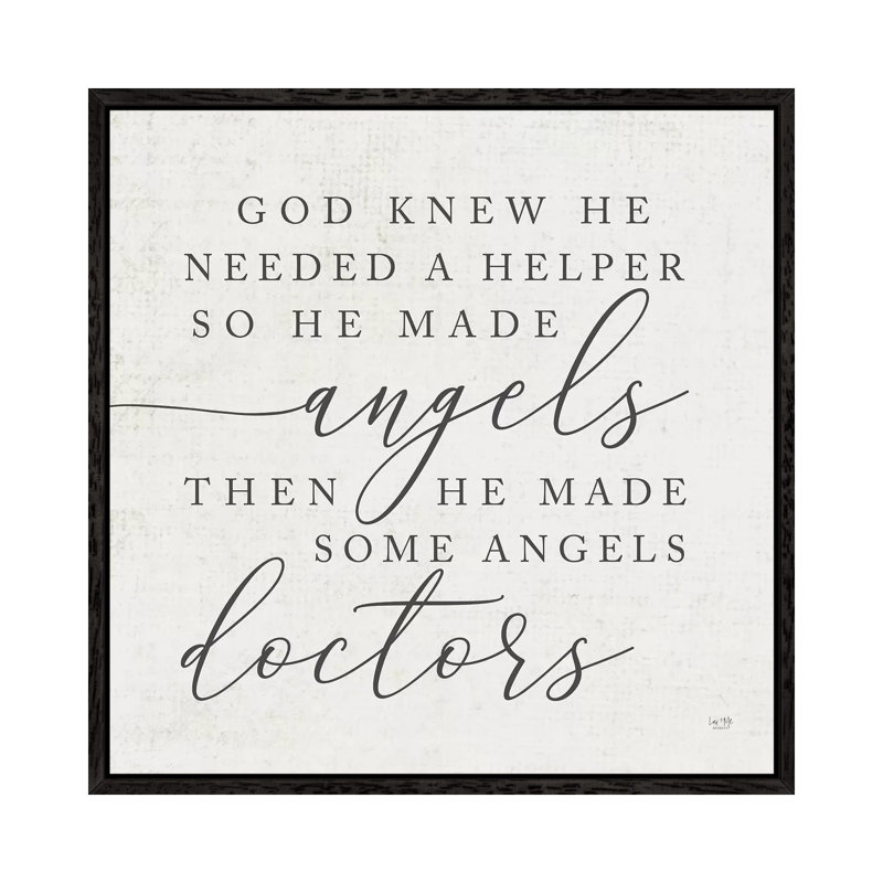 God Made Angel Doctors - Print on Canvas, 66.04 cm H x 66.04 cm W, Black Framed