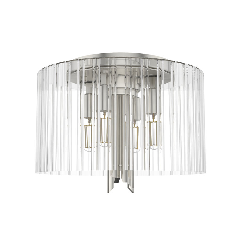 Gatz 4 Light Flush Mount Ceiling Light Fixture, Brushed Nickel