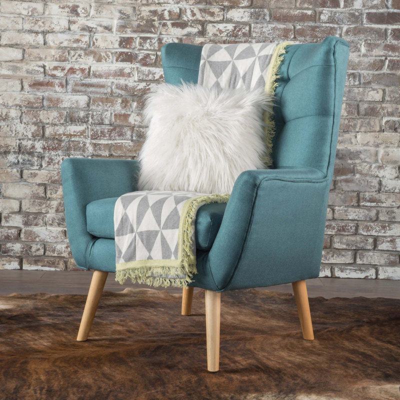 Buchholz Upholstered Club Chair, Teal Fabric