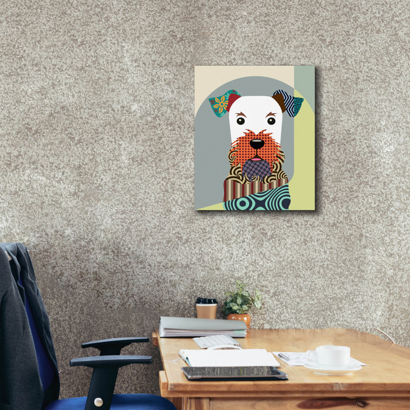 «Airedale Terrier Dog» par Lanre Adefioyue, H 24 po x l 20 po x P 0,75 po