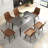 Juvan 7-Piece Modern Rectangular Sintered Stone Dining Table Set With 6 Faux Leather Chairs-642953236-642953235