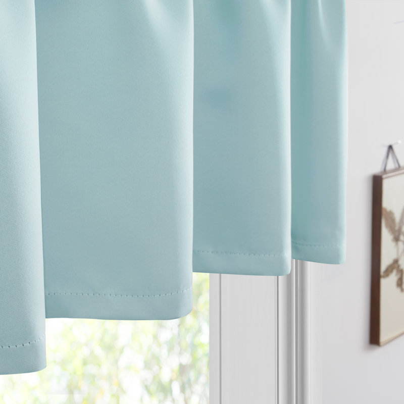 Ensemble de rideau et cantonnière occultant avec passe-tringle, L 24 po x L 26 po, Bleu