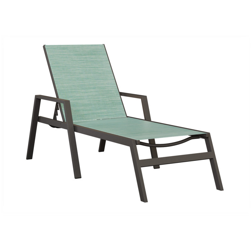 Chaise longue en graphite moucheté Berlin, Bleu clair, Graphite moucheté