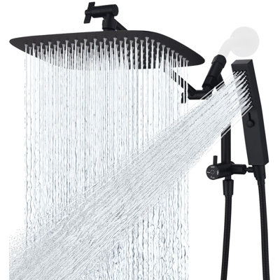 12-Inch All-Metal Rain Shower Head With Handheld Spray Combo