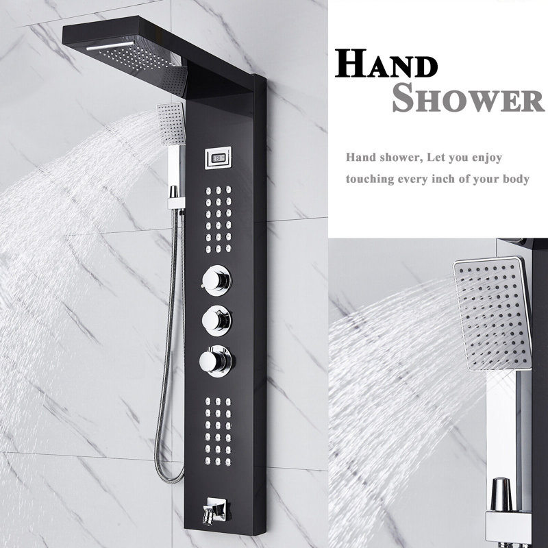 Panneau de douche 48 po avec pomme de douche fixe
