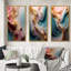 Exquise Wave Symphony liquide or rose bleu - formes abstraites, ensemble d'art de 3 pièces-789400598-789400602