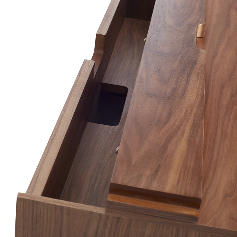 Wonder Wall Solid Wood Floating Desk, Walnut