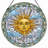 Sun Face Stained Glass Window Panel，7.8H-1134731761