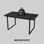 Table de salle à manger 59 po en bois aggloméré rectangulaire industriel moderne noir, 4 à 6 personnes, 1,5 po d'épaisseur en bois d'ingénierie et pieds en métal rectangulaires noirs, utilisé pour la maison et la cuisine-1684234473